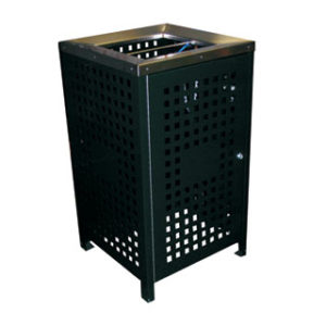 120 Litre Tasman bin surround, powdercoated, stainless steel lid with two built-in ashtrays