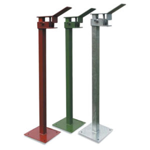Double bin stand without base plate, powder coated
