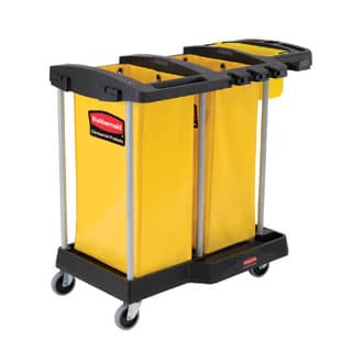 Compact waste and cleaning cart