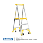 Bailey P150 Aluminium Job Station Ladders | 3 Step Model