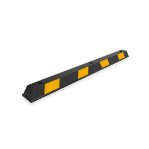 Rubber Wheel Stop - Black with Yellow Panels