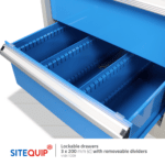 Sitequip Mobile Maintenance Cabinet - Drawer with dividers