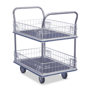 Sitepro Medium 2 Tier Platform Trolley with Wire Sides - 920 x 610mm