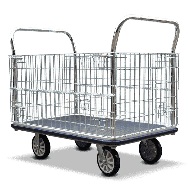 Sitepro Large Single Deck Platform Trolley with Wire Sides - 1240 x 790mm