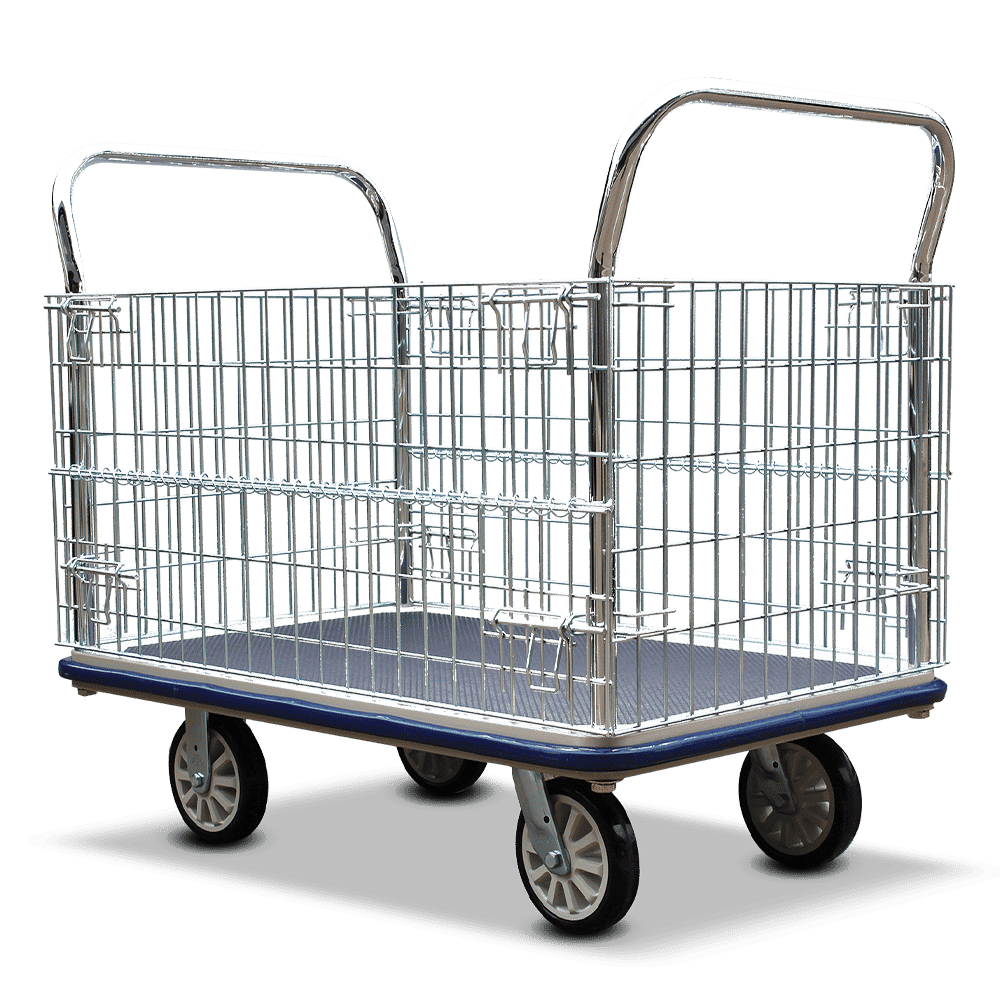 Sitepro Large Single Deck Platform Trolley with Wire Sides – 1240 x 790mm