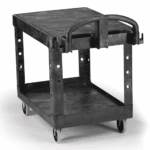 Flat Shelf Utility Cart Black- Large