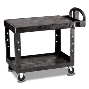 Flat Shelf Utility Cart Black- Large
