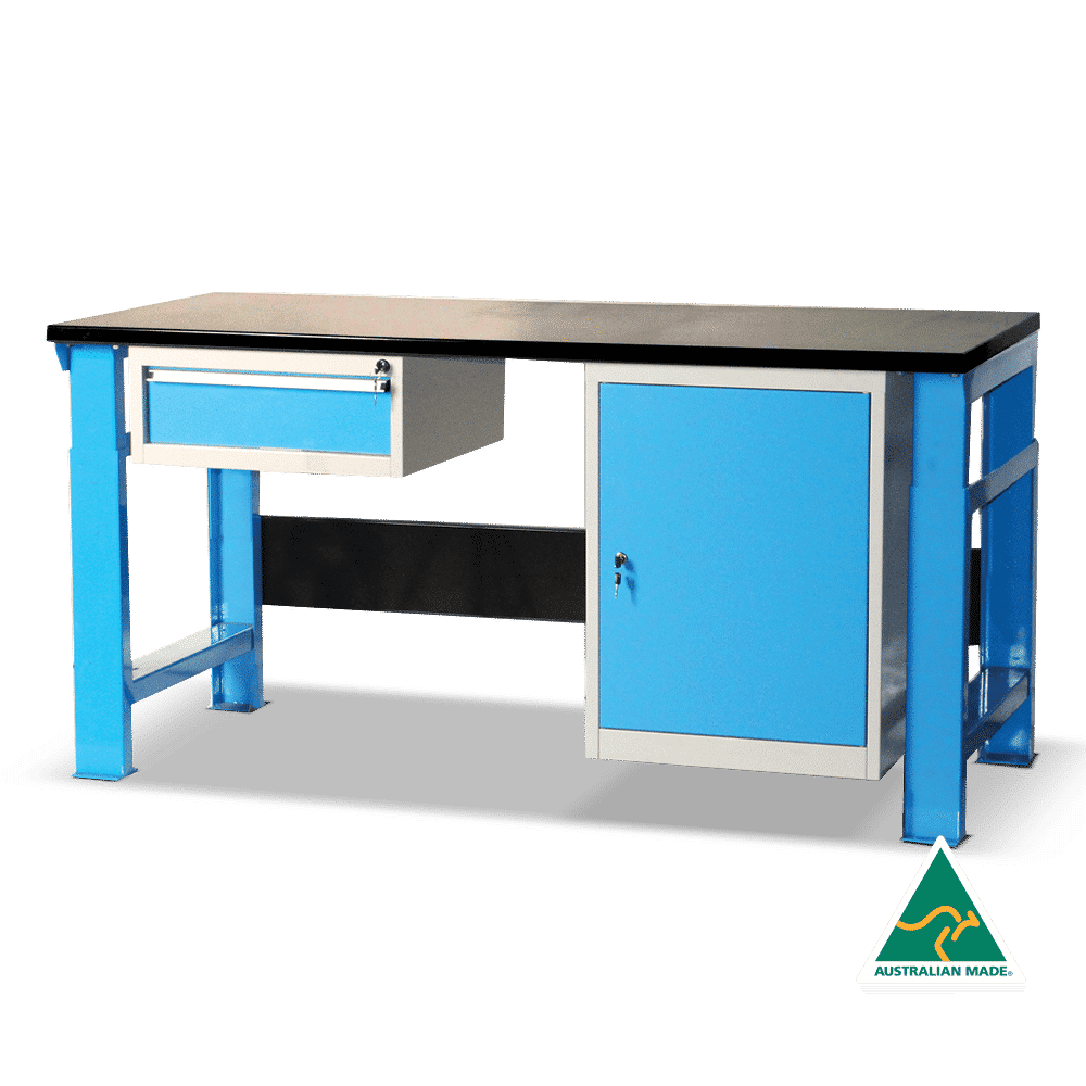 Heavy Duty Workbench with Lockable Drawer and Lockable Cabinet