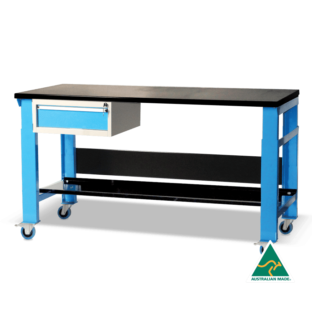 Heavy Duty Mobile Workbench With Lockable Drawer
