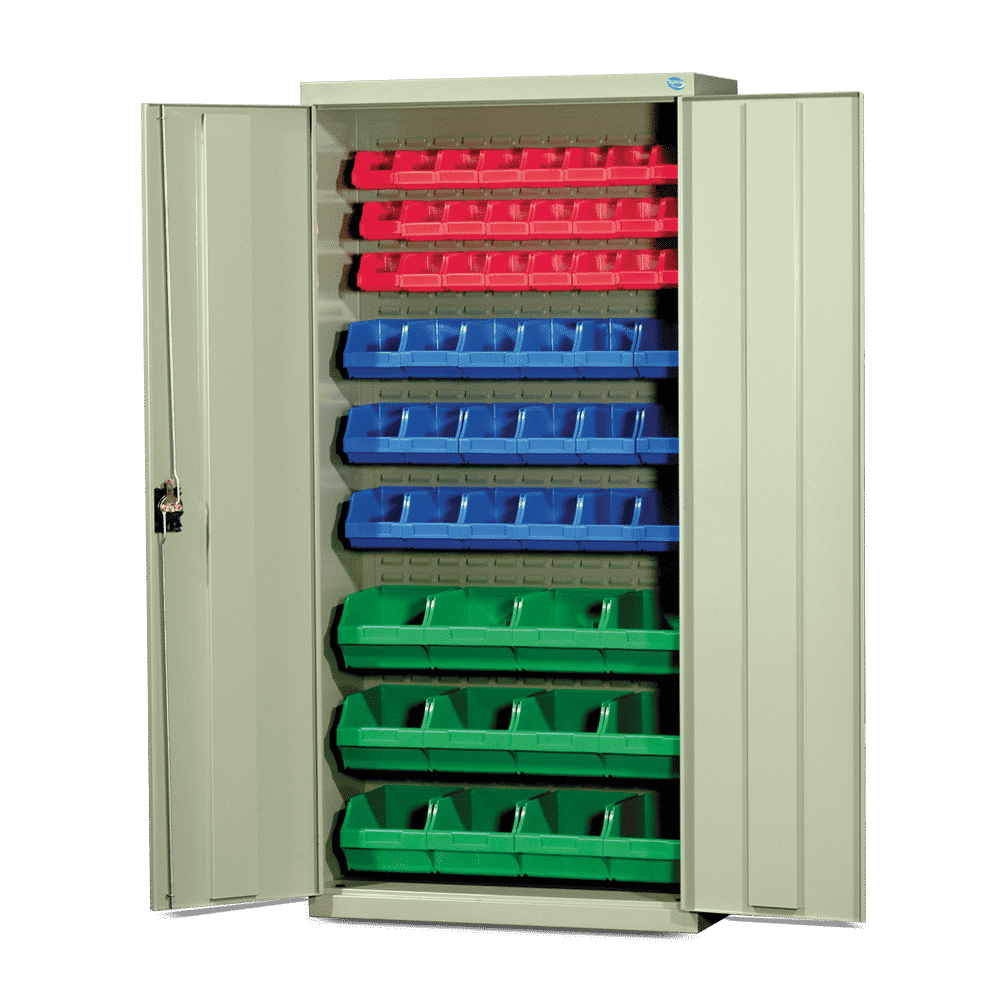 Storage Bin Cabinet W/Doors (Incl Bins)