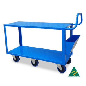 Sitequip Heavy Duty Two Tier Trolley with Storage Bin