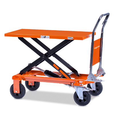 Logistec Scissor Lift Trolley All Terrain 200kg Load Capacity 1000mm Lift Height