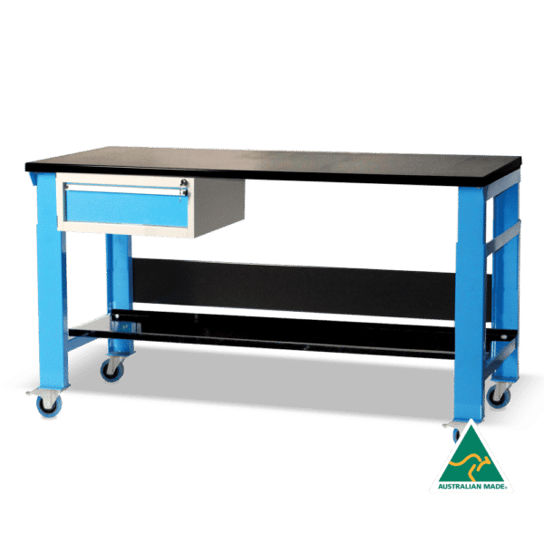 Sitequip Heavy Duty Mobile Workbench With Lockable Drawer