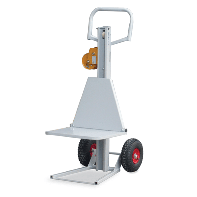 Manual Winch Handtruck Platform Lifters 150kg Load Capacity 900 or 1200 Lift Height Options