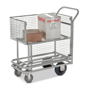 Wire Bin Trolley with Drop Side