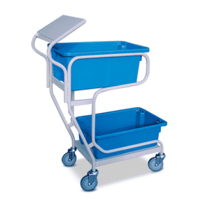 2 Tier Bin Trolley with Writing Top