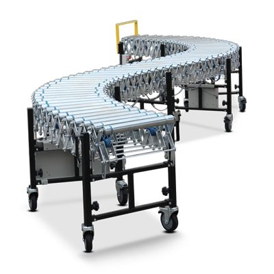 Powered Expanding Roller Conveyor 4600mm Wide 3 Metre When Compacted 8 Metre When Expanded