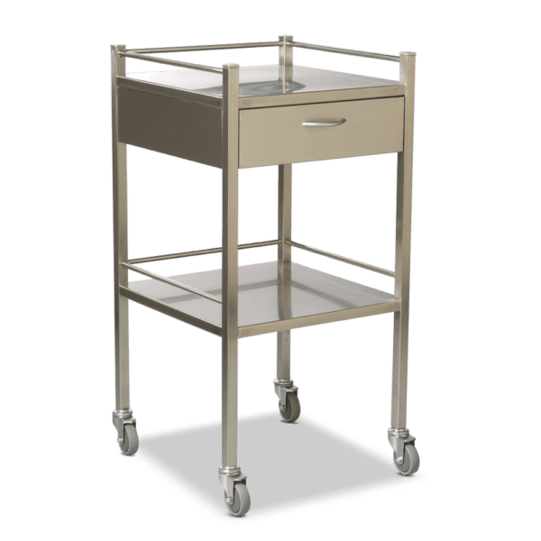 Stainless Steel Single Drawer Instrument Trolley