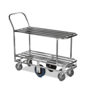 Tubular Six Wheel Stock Trolleys, Two Tier