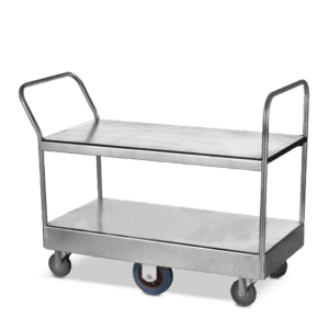 Large Six Wheel 2 Tier Stock Trolley with 2 Handles