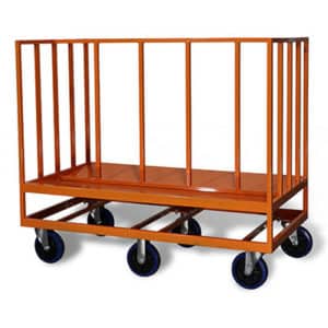 Six-wheel warehouse trolley for picking bulky goods. Durable powder coat finish