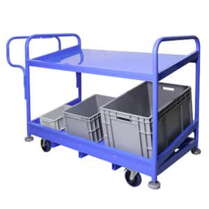 Large order picking trolley. Manufactured from aluminum to ensure light and easy manouvrabilty