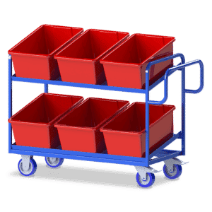 Warehouse Order Picking Trolley - Single Sided - 2 Tier
