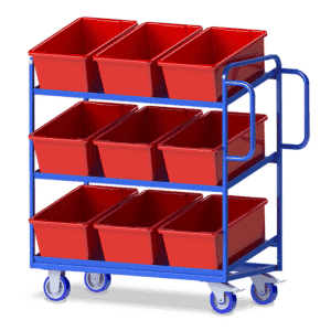 Warehouse Order Picking Trolley - Single Sided - 3 Tier