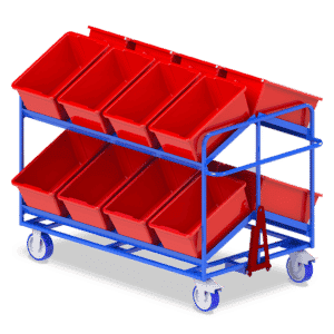 Warehouse Order Picking Trolley/Trailer - Double Sided - 2 Tier