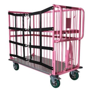 Custom made trolley with pink powder coated